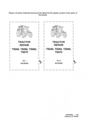 New Holland T5040, T5050, T5060, T5070 Service Manual