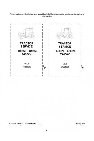 New Holland T4030V, T4040V, T4050V Service Manual