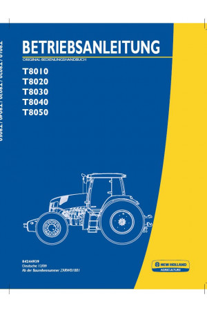 New Holland T8000 Operator`s Manual
