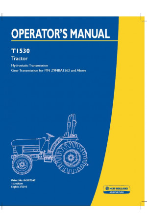 New Holland T1530 Operator`s Manual