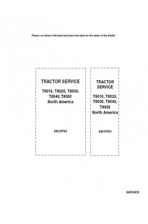 New Holland T8010, T8020, T8030, T8040, T8050 Service Manual