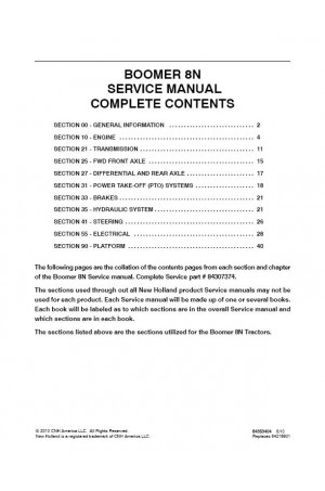 New Holland Boomer 8N Service Manual