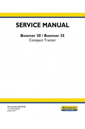 New Holland Boomer 30, Boomer 35 Service Manual