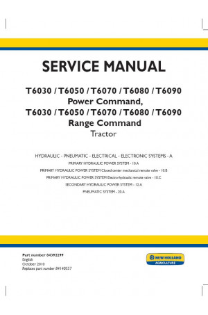 New Holland T6030, T6050, T6070, T6080, T6090 Service Manual