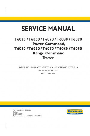 New Holland T6030, T6050, T6070, T6080, T6090 Service Manual