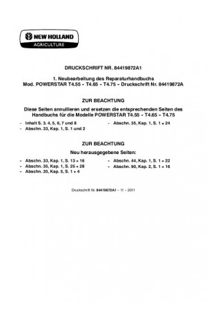 New Holland T4.55, T4.65, T4.75 Service Manual