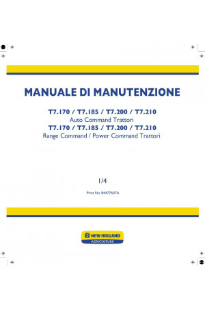 New Holland T7.170, T7.185, T7.200, T7.210 Service Manual