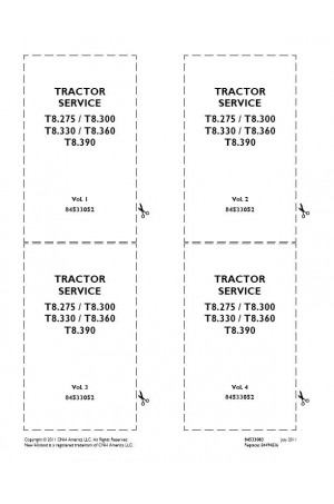 New Holland T8.275, T8.300, T8.330, T8.360, T8.390 Service Manual