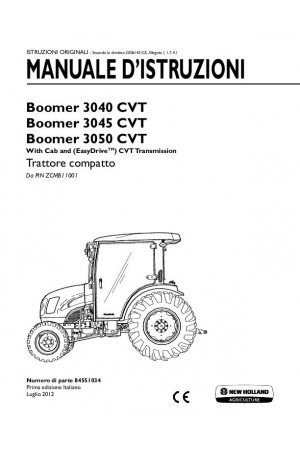 New Holland Boomer 3040, Boomer 3045, Boomer 3050 Operator`s Manual
