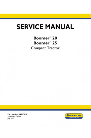 New Holland Boomer 20, Boomer 25 Service Manual