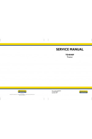 New Holland TD4040F Service Manual