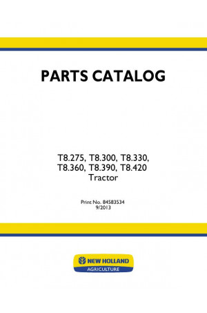 New Holland T8.275, T8.300, T8.330, T8.360, T8.390, T8.420 Parts Catalog