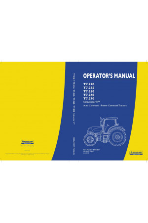 New Holland T7.220, T7.235, T7.250, T7.260, T7.270 Operator`s Manual