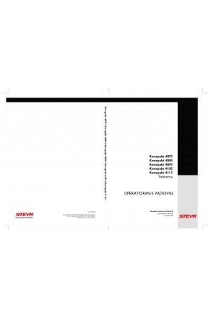 Steyr Kompakt 4075, Kompakt 4085, Kompakt 4095, Kompakt 4105, Kompakt 4115 Operator`s Manual