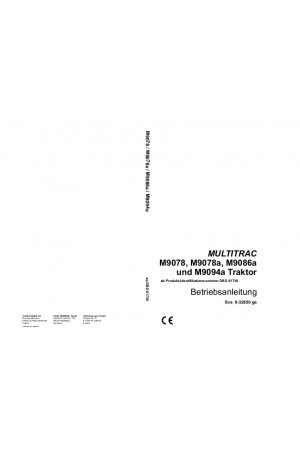 Steyr M9078, M9086, M9094 Operator`s Manual