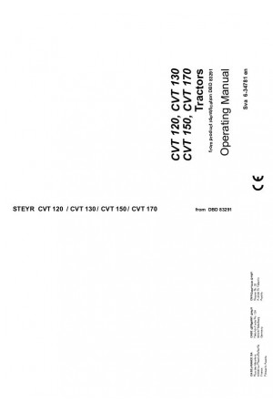 Steyr 120, 130, 150, 170 Operator`s Manual