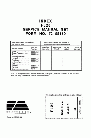 New Holland CE FL20 Service Manual
