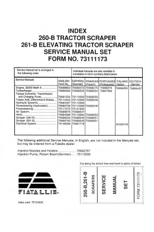 New Holland CE 260B, 261B Service Manual