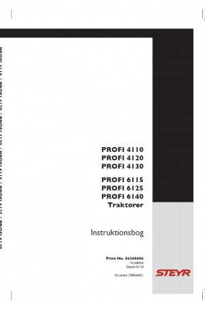 Steyr 4110 PROFI, 4120 PROFI, 4130 PROFI, 6115 PROFI, 6125 PROFI, 6140 PROFI Operator`s Manual