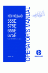 New Holland 555E, 575E, 655E, 675E Operator`s Manual