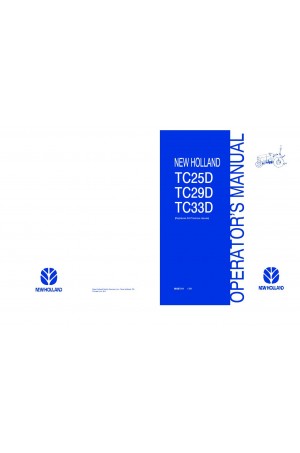 New Holland TC25D, TC29D, TC33D Operator`s Manual
