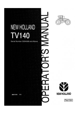 New Holland TV140 Operator`s Manual