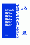 New Holland TN55V, TN65N, TN65V, TN75N, TN75V Operator`s Manual