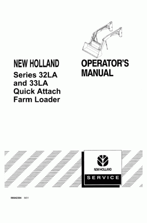 New Holland 32LA, 33LA, TN55D, TN55S, TN65D, TN65S, TN75D, TN75S Operator`s Manual