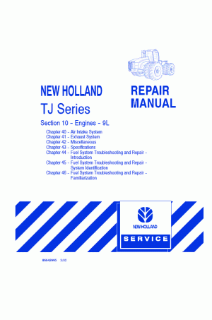 New Holland TJ275, TJ325, TJ375, TJ425, TJ450, TJ500 Service Manual