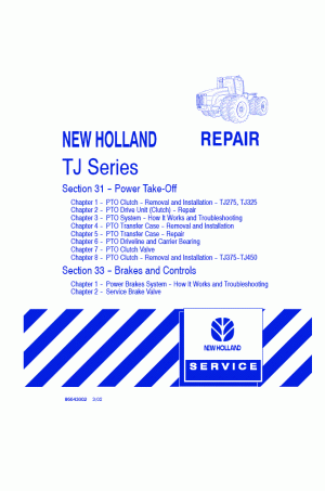 New Holland TJ275, TJ325, TJ375, TJ425, TJ450, TJ500 Service Manual