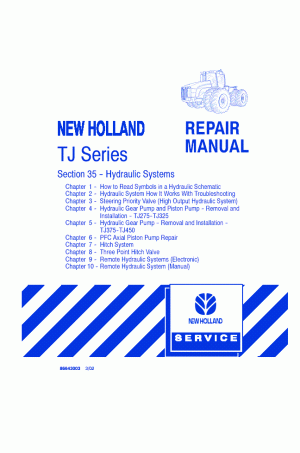New Holland TJ275, TJ325, TJ375, TJ425, TJ450, TJ500 Service Manual