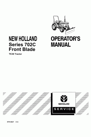New Holland 702C, TC30 Operator`s Manual