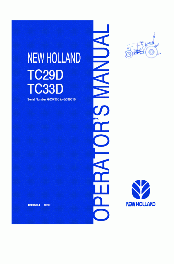 new holland tc33d tractor manual