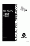 New Holland TB100, TB110, TB120 Operator`s Manual