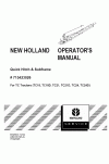 New Holland TC18, TC18D, TC21, TC21D, TC24, TC24D Operator`s Manual