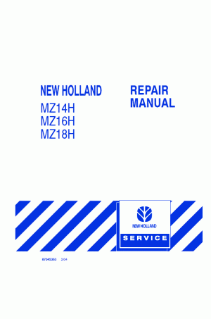 New Holland MZ14H, MZ16H, MZ18H Service Manual