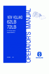 New Holland 62LB, 72LB Operator`s Manual