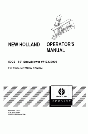 New Holland 50CS, TZ25DA Operator`s Manual