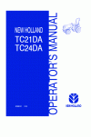 New Holland TC21DA, TC24DA Operator`s Manual