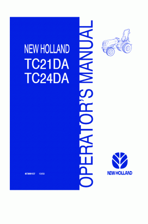 New Holland TC21DA, TC24DA Operator`s Manual