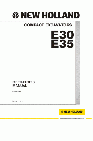 New Holland CE E30, E35 Operator`s Manual