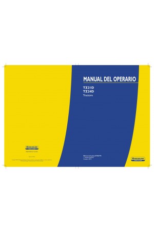 New Holland TZ21D, TZ24D Operator`s Manual