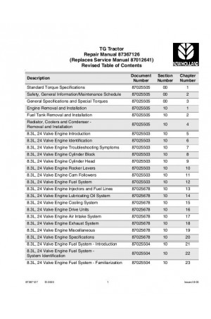 New Holland TG210, TG230, TG255, TG285 Service Manual