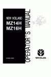 New Holland MZ14H, MZ16H Operator`s Manual