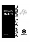 New Holland MZ17H Operator`s Manual