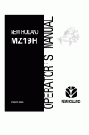 New Holland MZ19H Operator`s Manual