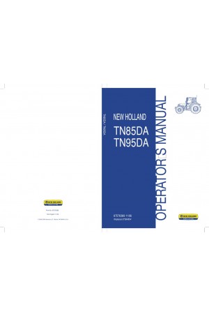 New Holland TN85DA, TN95DA Operator`s Manual