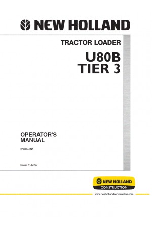 New Holland CE U80B Operator`s Manual