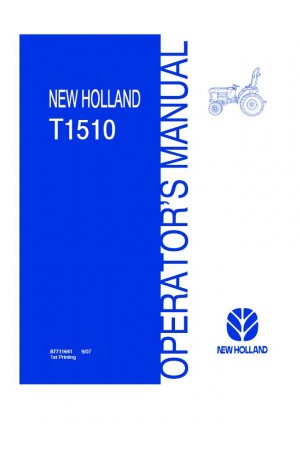 New Holland T1510 Operator`s Manual