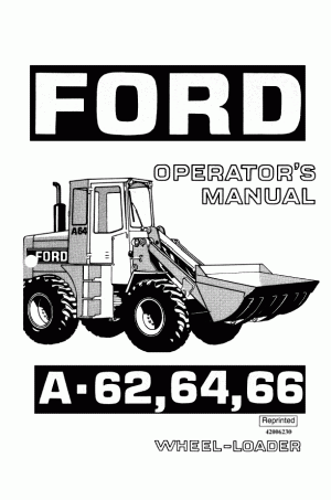 New Holland A62, A64, A66 Operator`s Manual